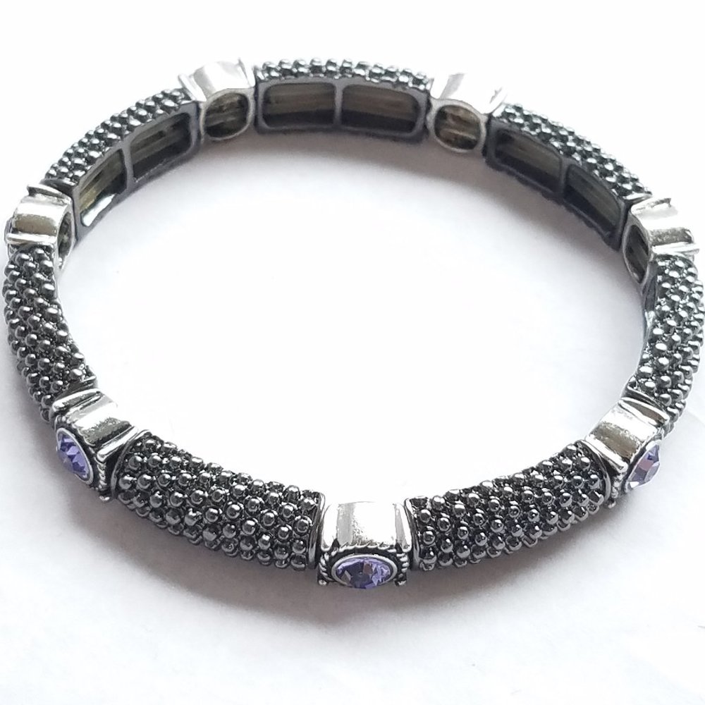 Gunmetal Amethyst Bracelet